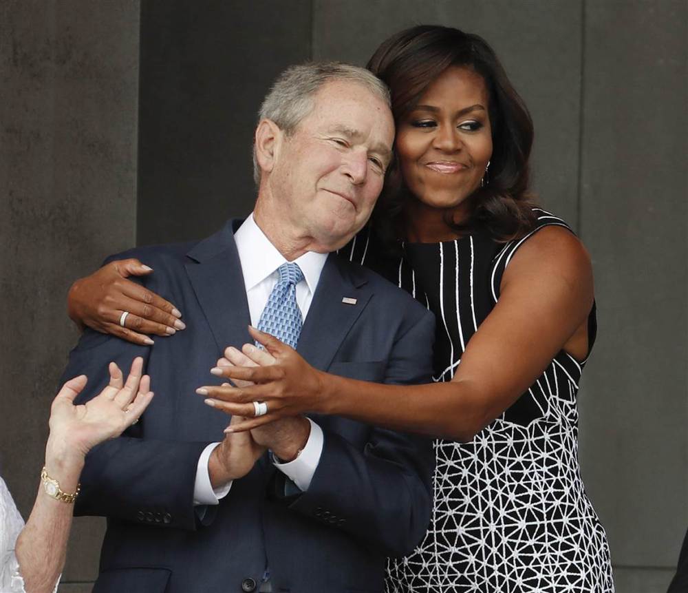 George W. Bush and Michelle Obama