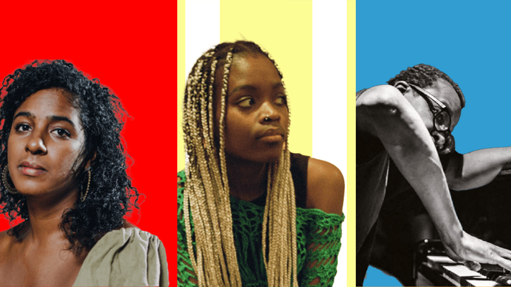 (from left) leyla mccalla, hannah jadagu, and matthew shipp